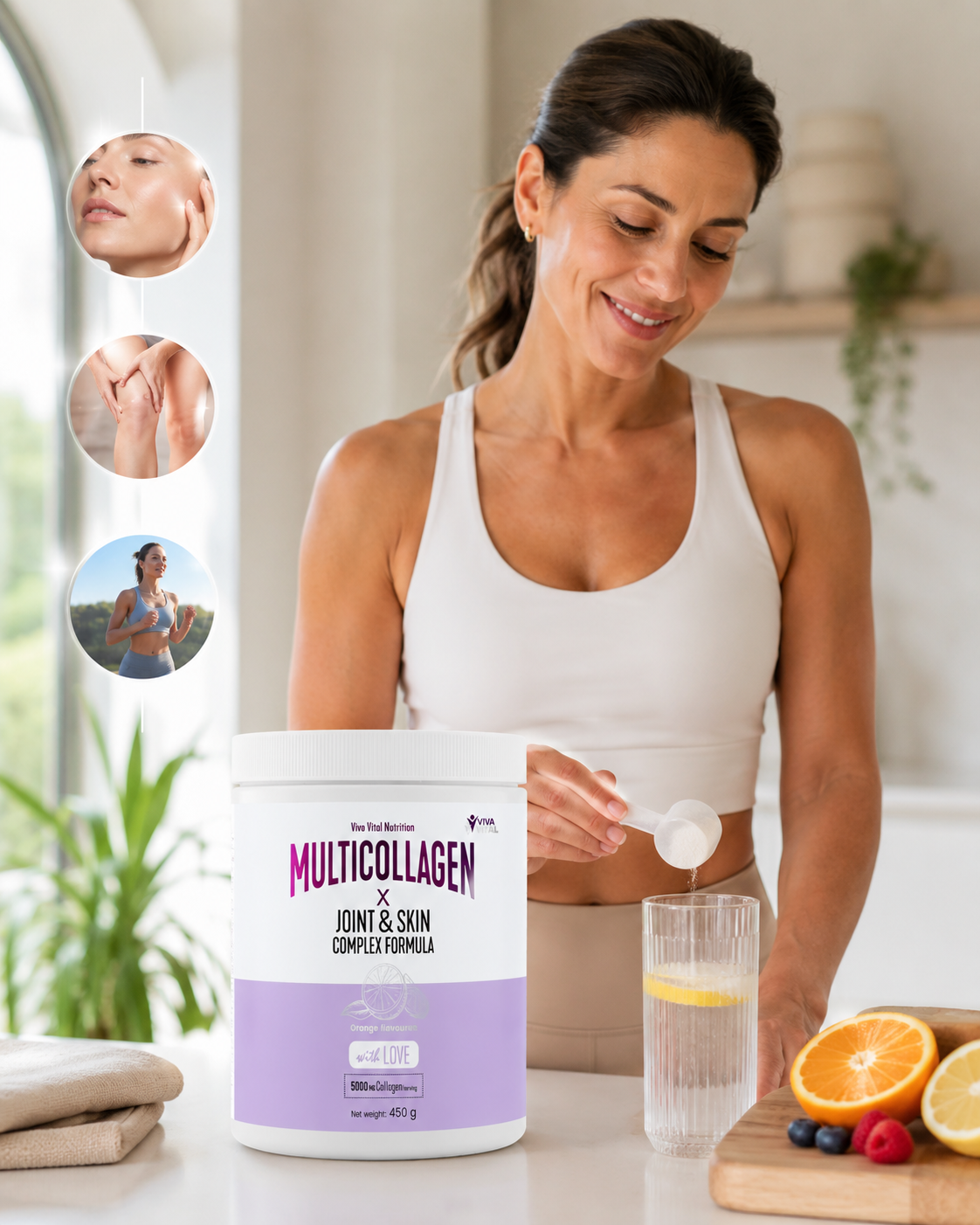 MultiCollagen™ komplex kollagén formula C-vitaminnal, glükozaminnal, kondroitinnel és MSM-mel