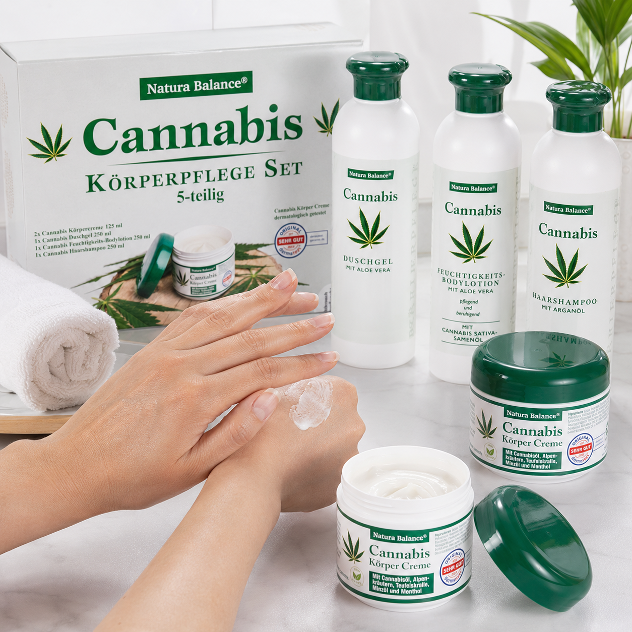 Cannabis kozmetikai szett kendermagolajjal hajra és testre