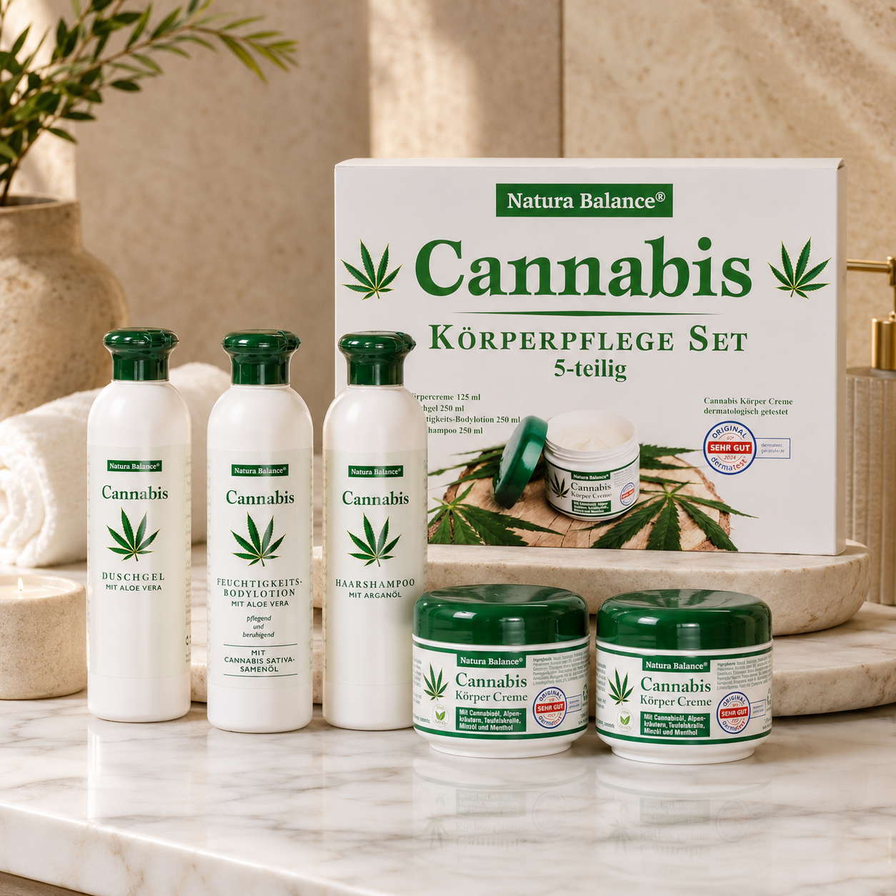 Cannabis kozmetikai szett kendermagolajjal hajra és testre