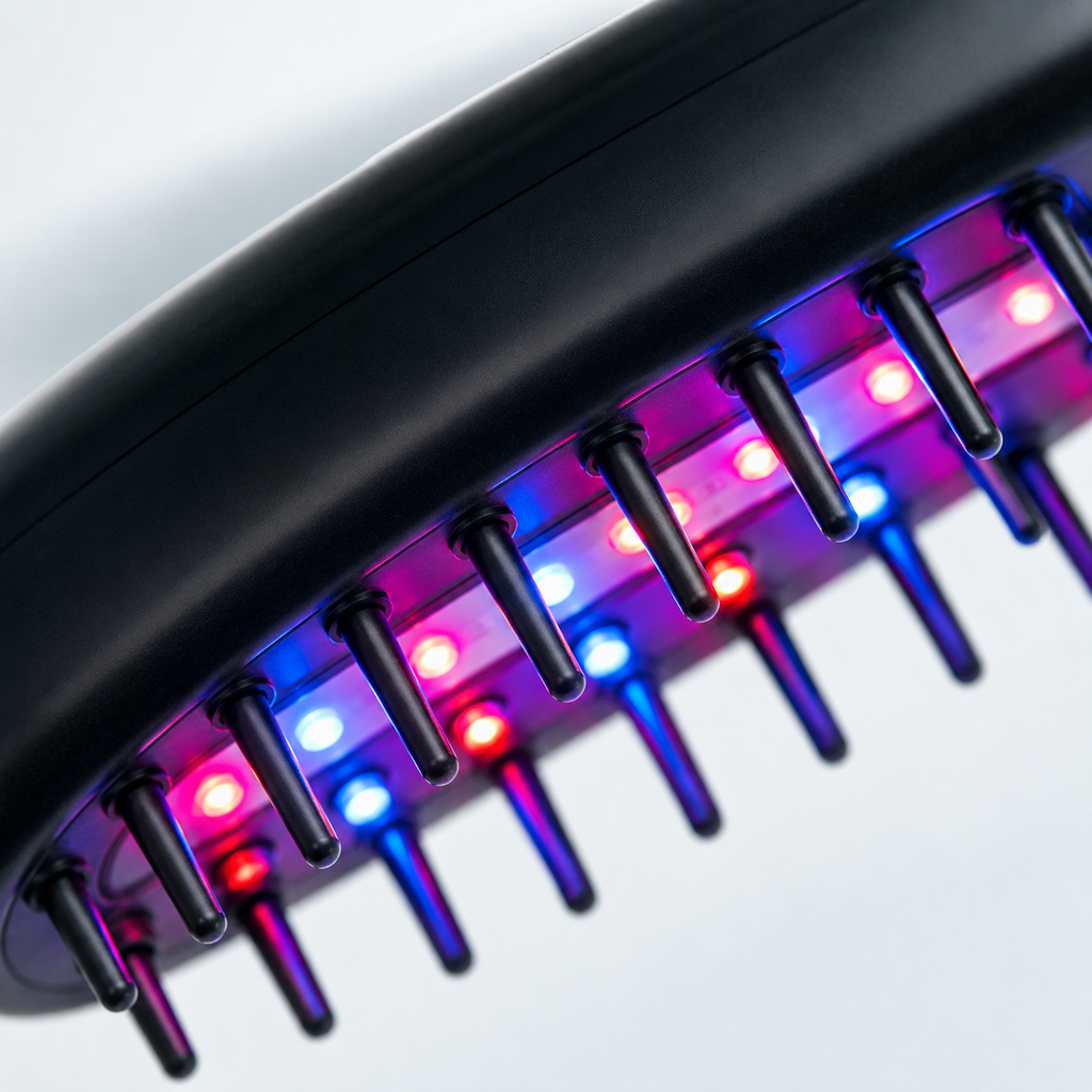 Velform Power Grow Comb lézeres hajerősítő fésű vörös és kék fényterápiával