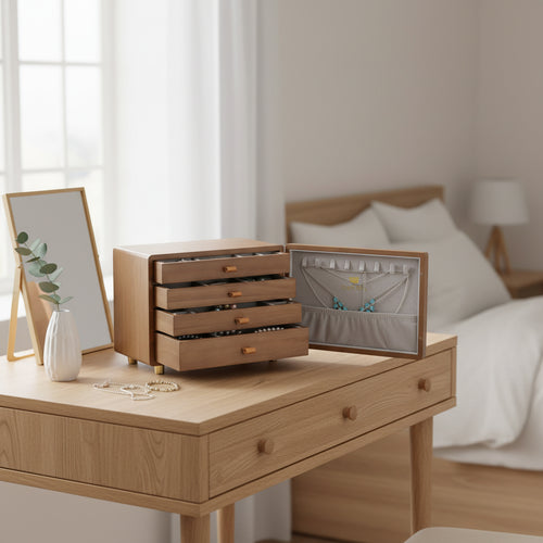 EMPORIA™ Royal Pine prémium fa ékszerdoboz fiókos rendszerezővel